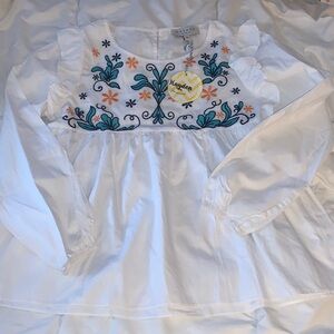 Hayden Los Angeles White Embroidered Long Sleeve Top Small NWT